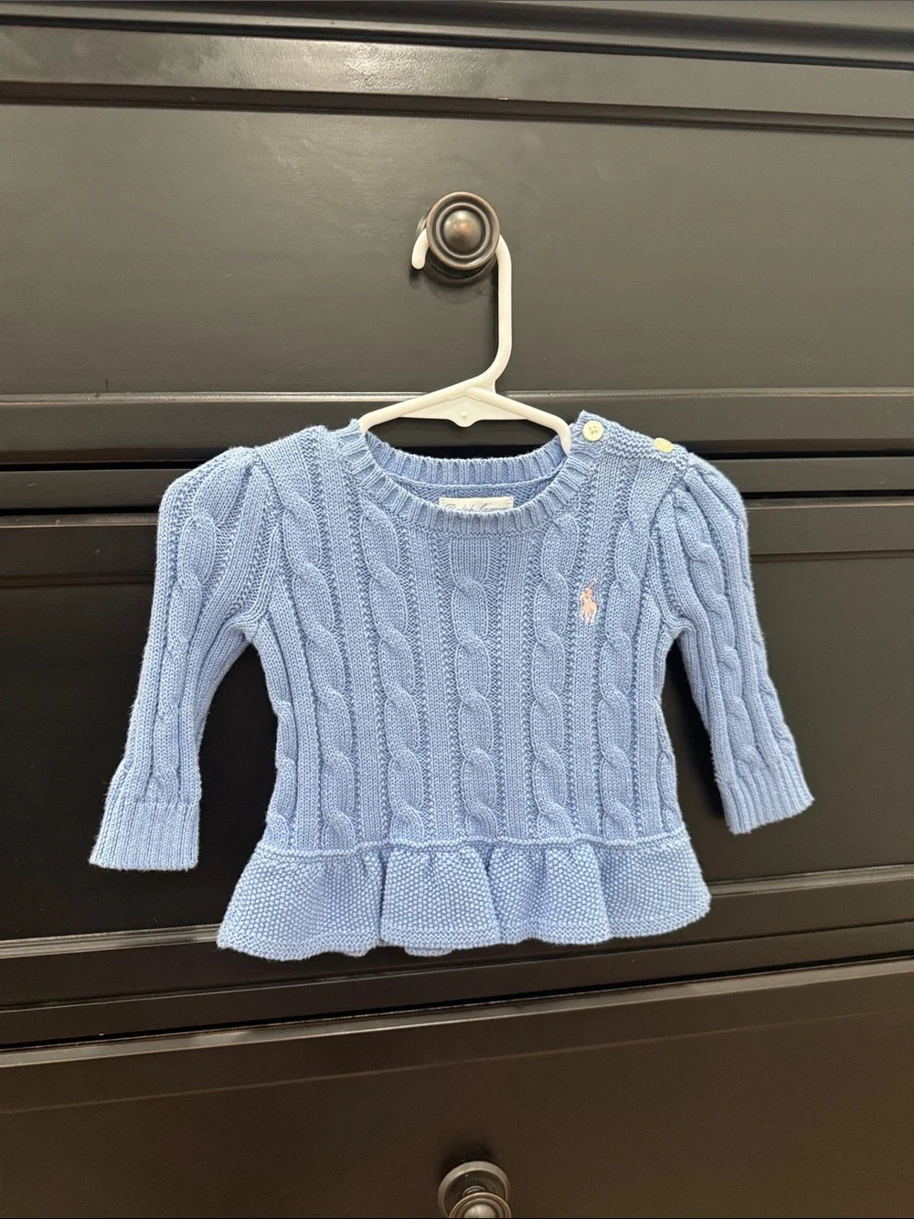 Ralph Lauren Baby Girl Sweater Size 6 Months 100% Cotton